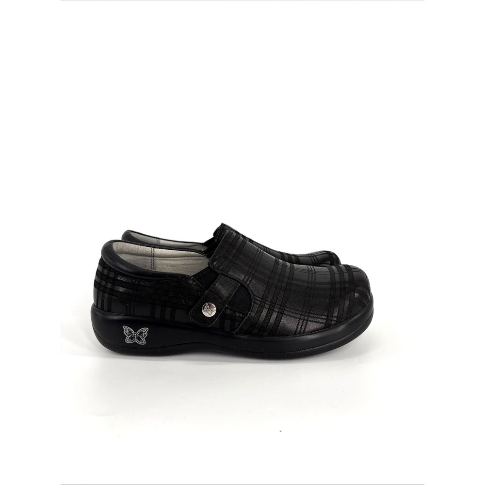 Alegria Kara Clogs Shoes Womens 8 EU 38 Black Plaid